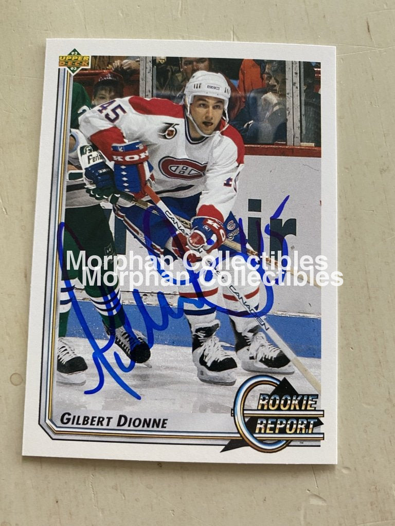 Gilbert Dionne - Autographed Card 1992-93 Upper Deck Rookie Report #2