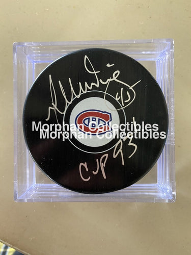 Gilbert Dionne Autographed Pucks Montreal Canadiens #2 Puck