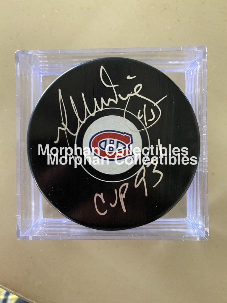 Gilbert Dionne Autographed Pucks Montreal Canadiens #2 Puck