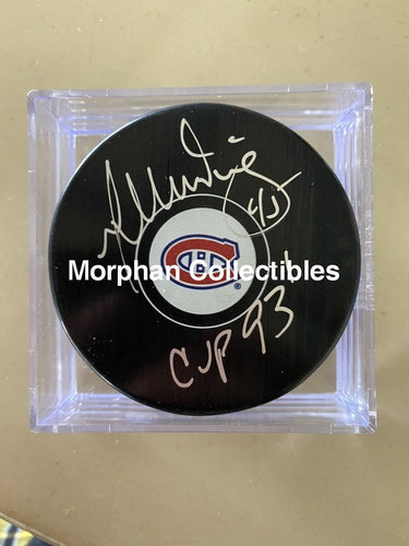 Gilbert Dionne Autographed Pucks Montreal Canadiens #2 Puck