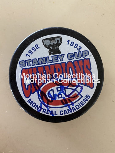 Gilbert Dionne Autographed Pucks Stanley Cup #1 Puck