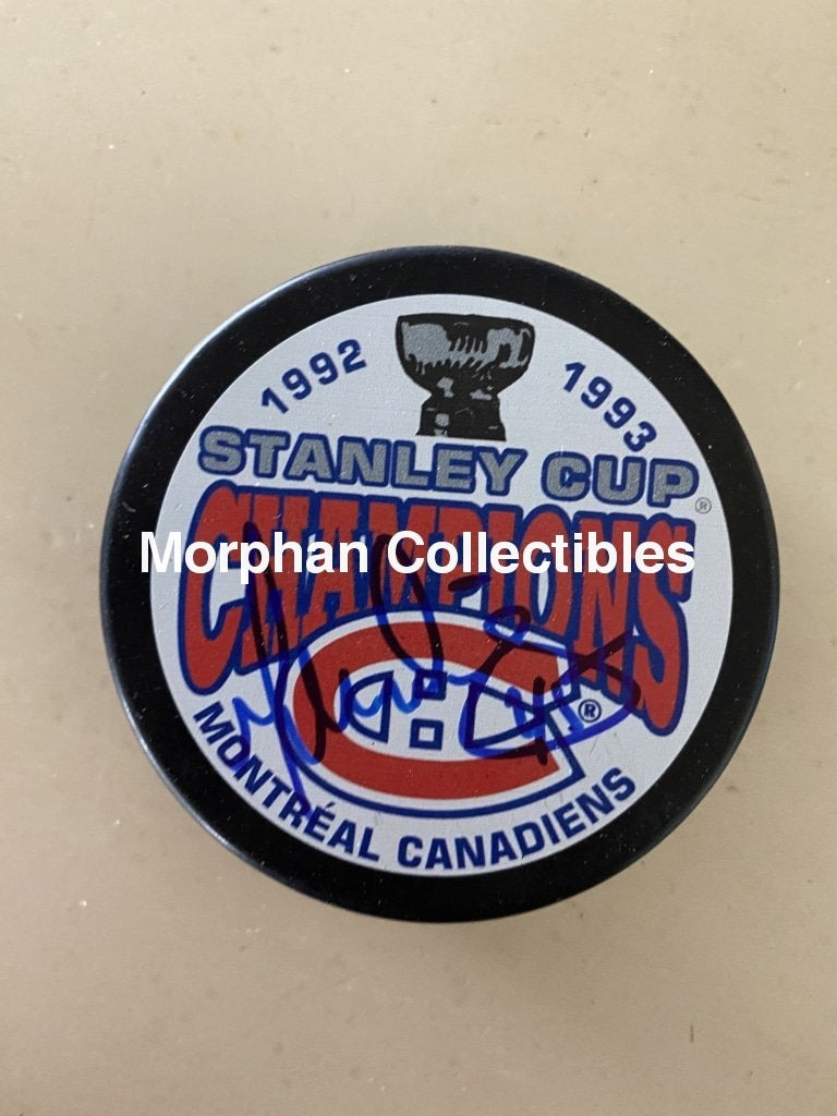 Gilbert Dionne Autographed Pucks Stanley Cup #2 Puck