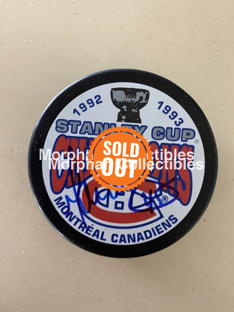 Gilbert Dionne Autographed Pucks Stanley Cup #2 Puck