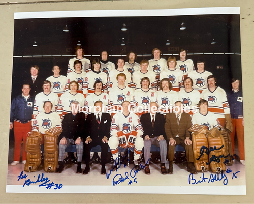 Gilles Gratton/Les Binkley/Michael Amodeo/Brit Selby/Wayne Carleton - Autographed Photo - Toronto Toros WHA Team 8x10