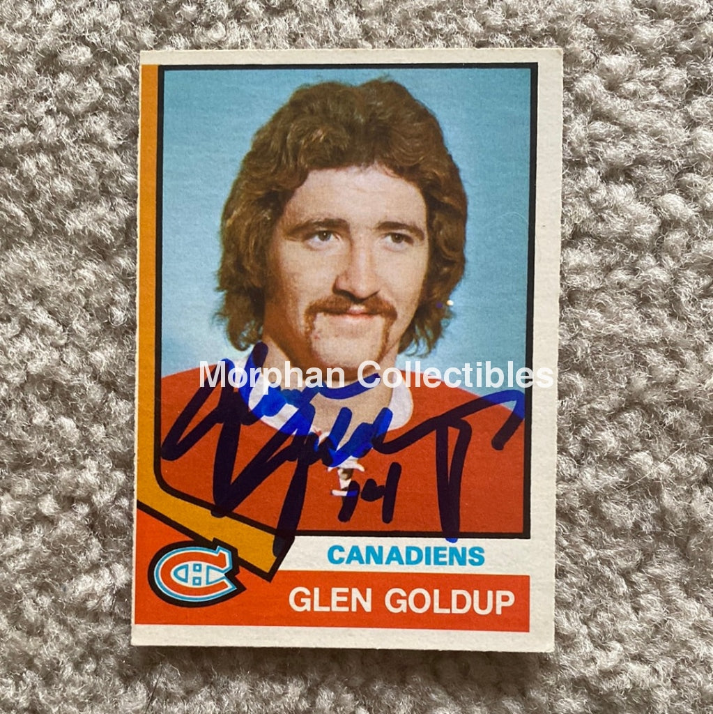 Glenn Goldup - Autographed Card 1974-75 Opc