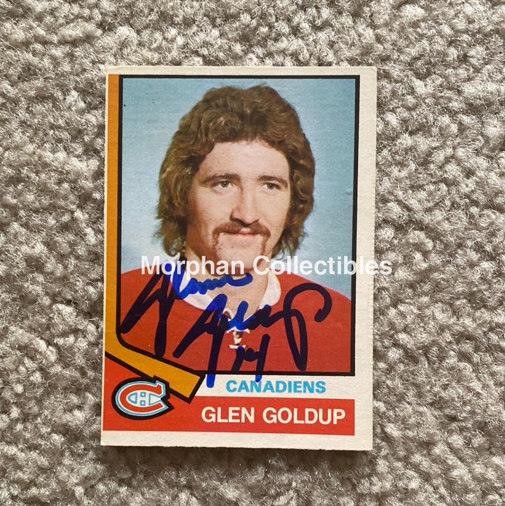 Glenn Goldup - Autographed Card 1974-75 Opc