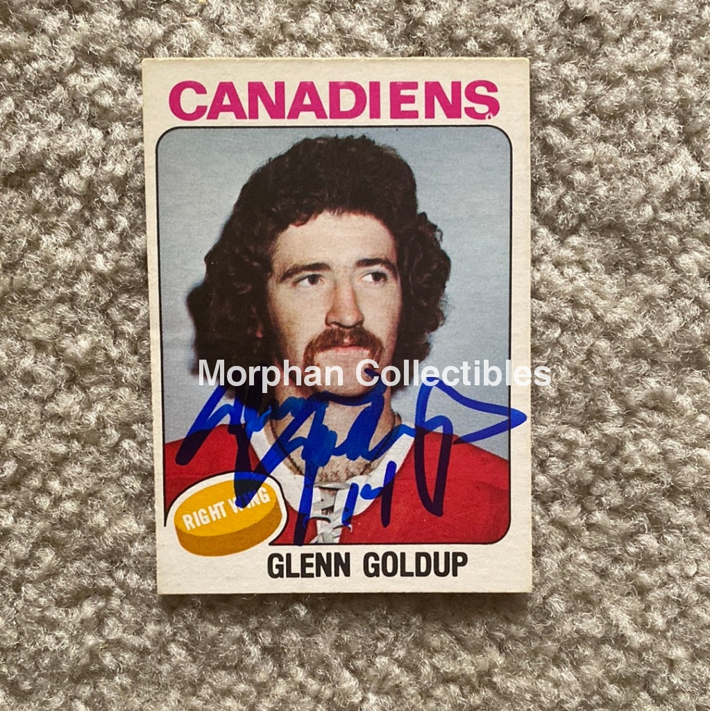 Glenn Goldup - Autographed Card 1975-76 Opc Rc