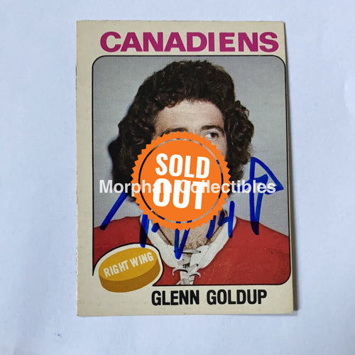 Glenn Goldup - Autographed Card 1975-76 Opc Rc