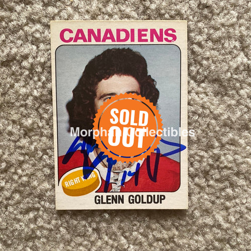 Glenn Goldup - Autographed Card 1975-76 Opc Rc