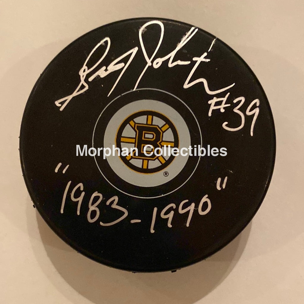 Greg Johnston - Autographed Puck Boston Bruins