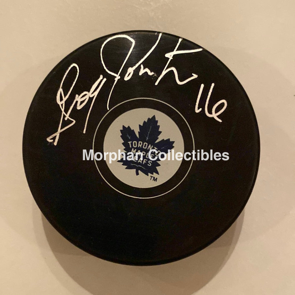 Greg Johnston - Autographed Puck Toronto Maple Leafs