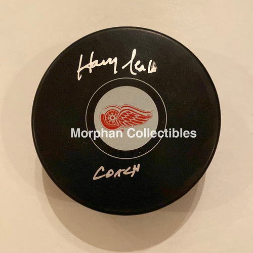 Harry Neale - Autographed Puck Detroit Red Wings