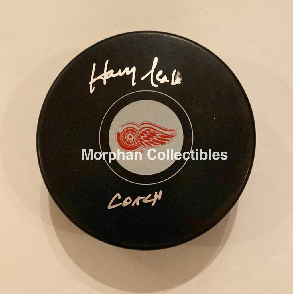Harry Neale - Autographed Puck Detroit Red Wings