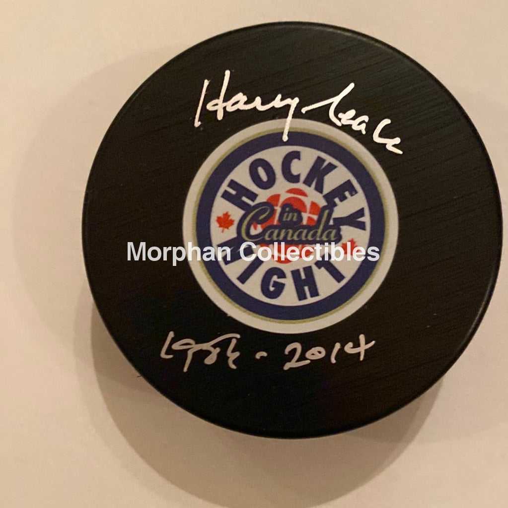 Harry Neale - Autographed Puck Hnic