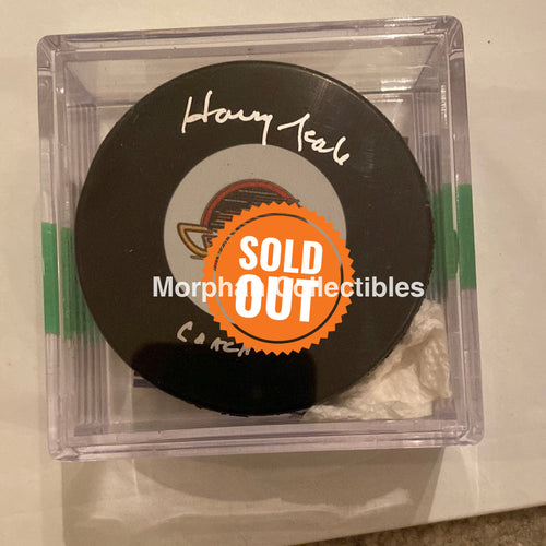 Harry Neale - Autographed Puck Vancouver Canucks