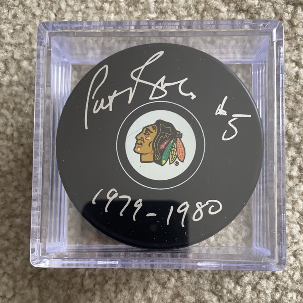 Pat Ribble - Autographed Chicago Blackhawks Puck