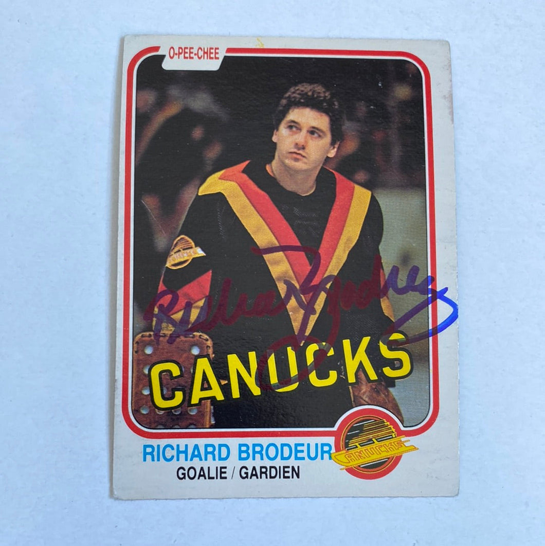 Richard Brodeur - Autographed Card Opc 1980-81