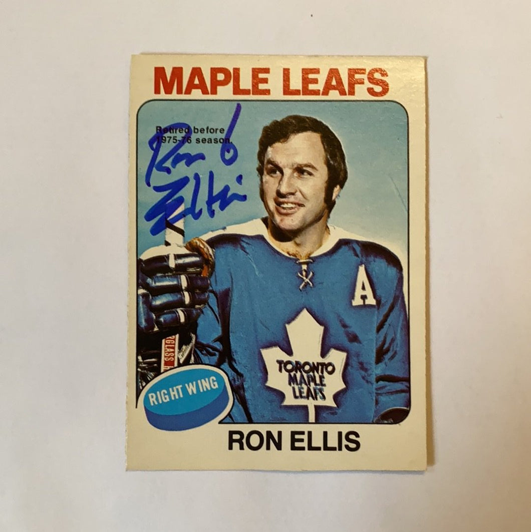 Ron Ellis - Autographed Card 1975-76 Opc