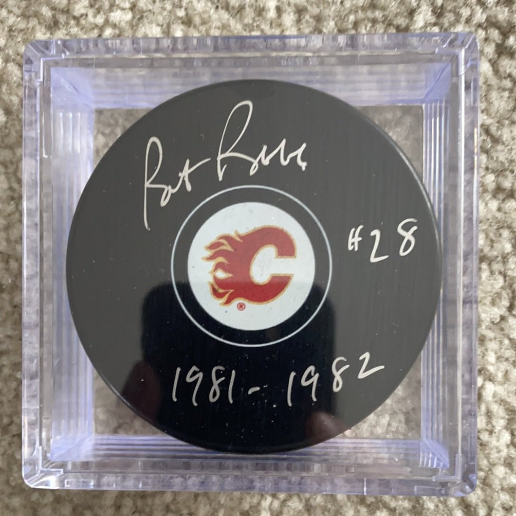 Pat Ribble - Autographed Calgary Flames Puck