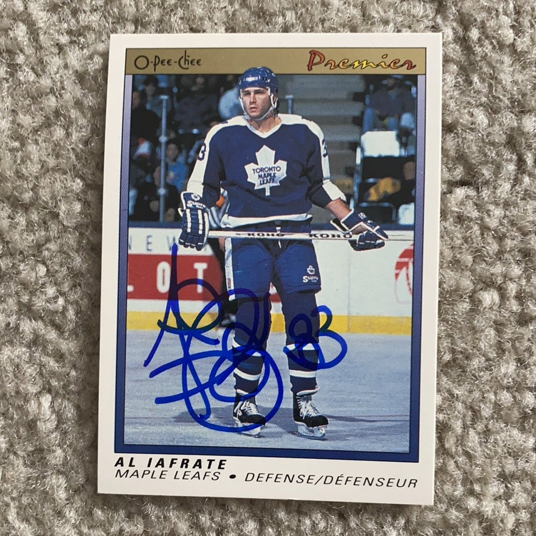 Al Iafrate - Autographed Card 1991 Opc Premier