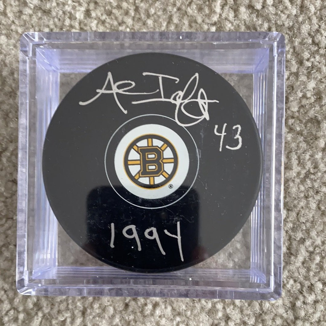 Al Iafrate - Autographed Boston Bruins Puck