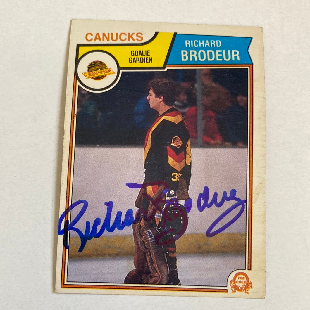 Richard Brodeur - Autographed Card Opc 1983-84