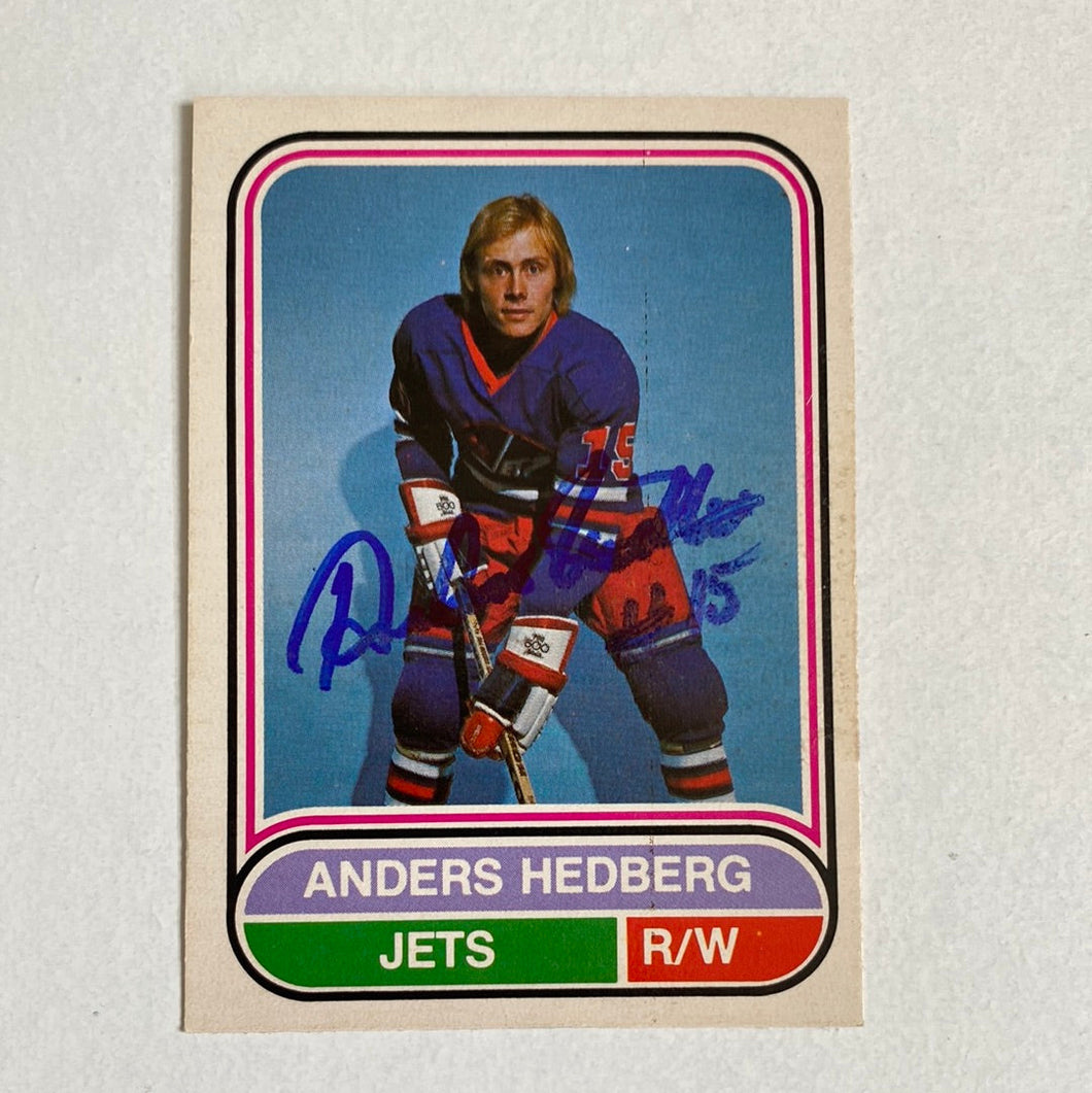 Anders Hedberg - Autographed Card Opc 1975-76 Wha