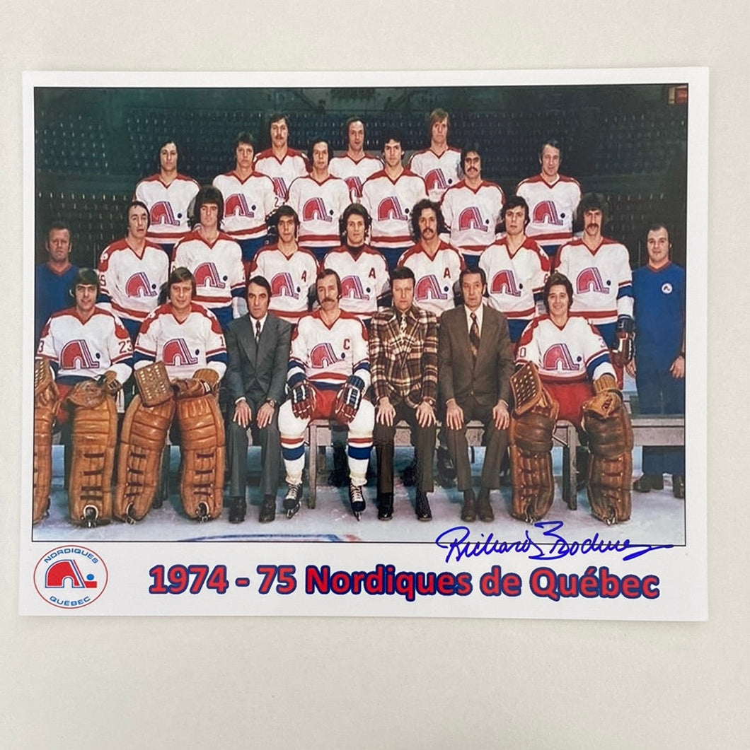 Richard Brodeur - Autographed 8X10 Photo Quebec Nordiques Team