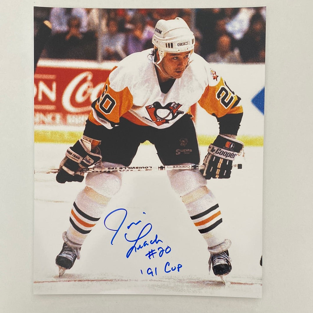 Jamie Leach - Autographed 8X10 Photo Pittsburg Penguins