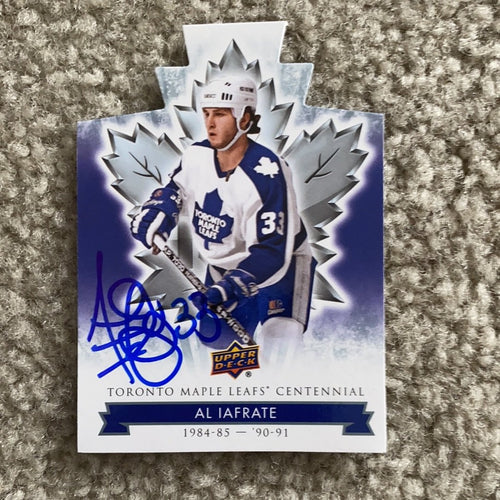 Al Iafrate - Autographed Card Toronto Maple Leafs Centennial Die Cut