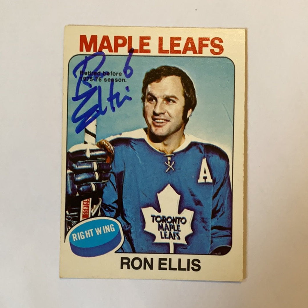 Ron Ellis - Autographed Card 1975-76 Opc