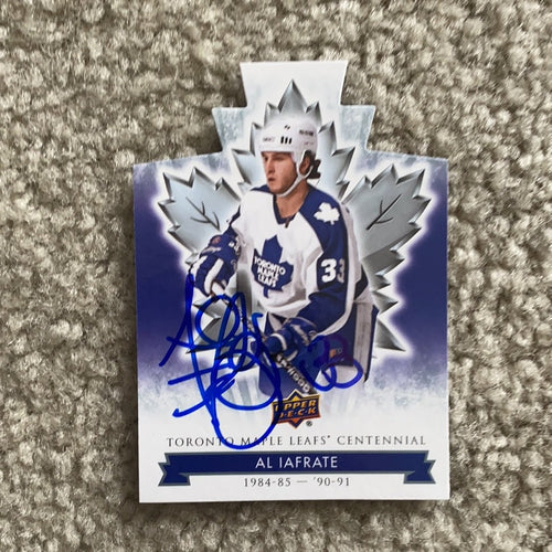 Al Iafrate - Autographed Card Toronto Maple Leafs Centennial Die Cut