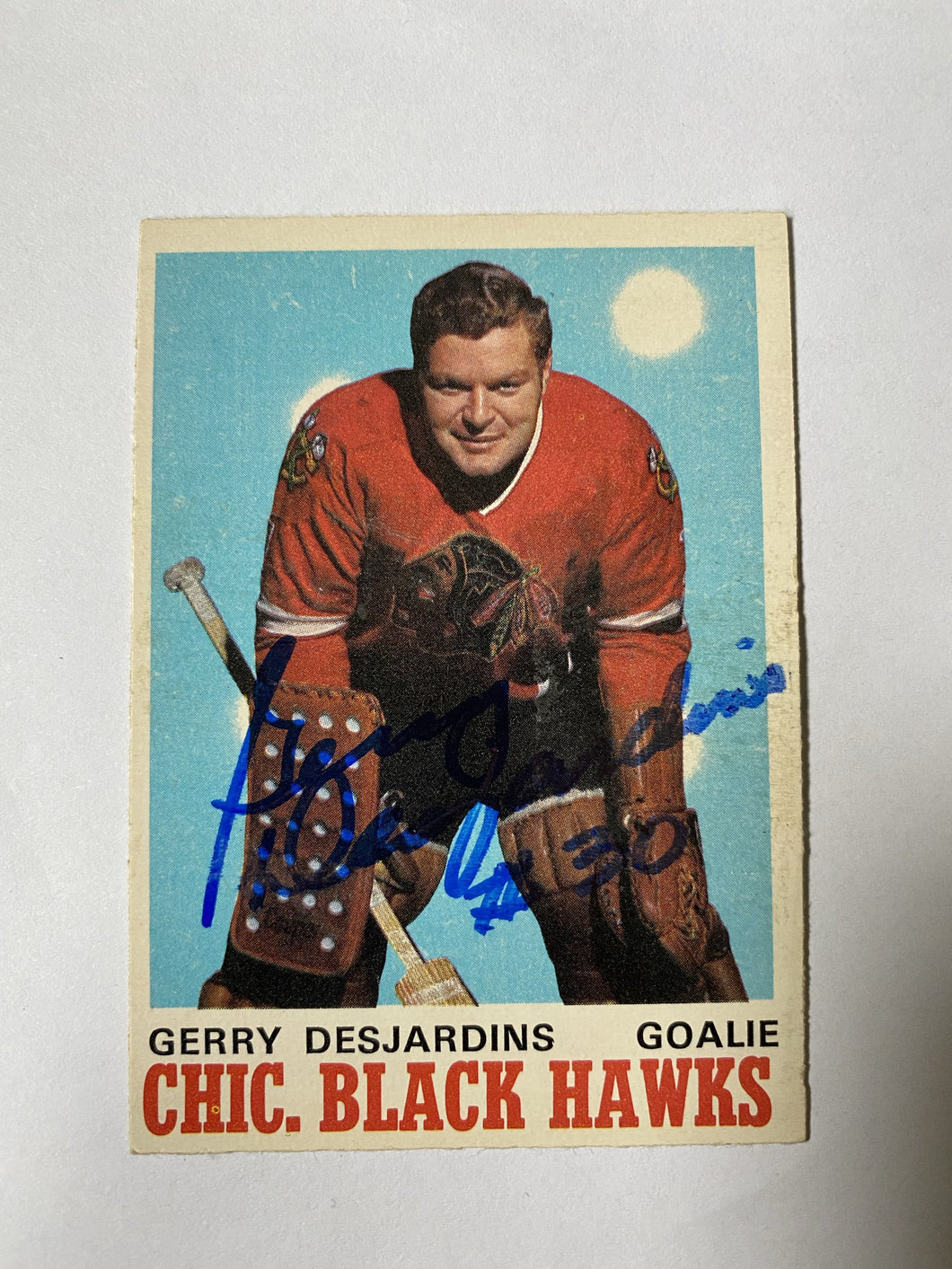 Gerry Desjardins - Autographed Card Opc 1970-71