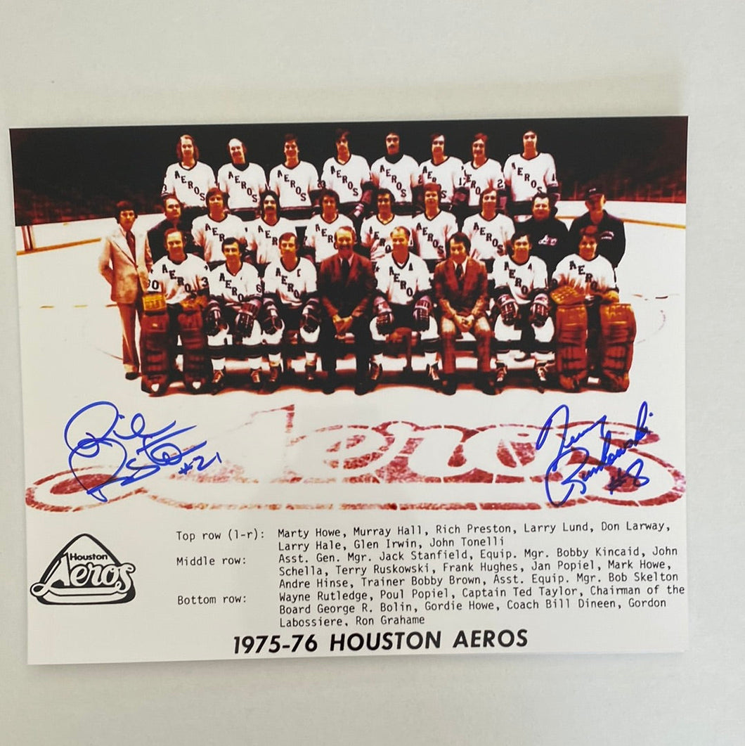Houston Aeros 1975-76 Team Photo Multi Signed- Autographed 8X10