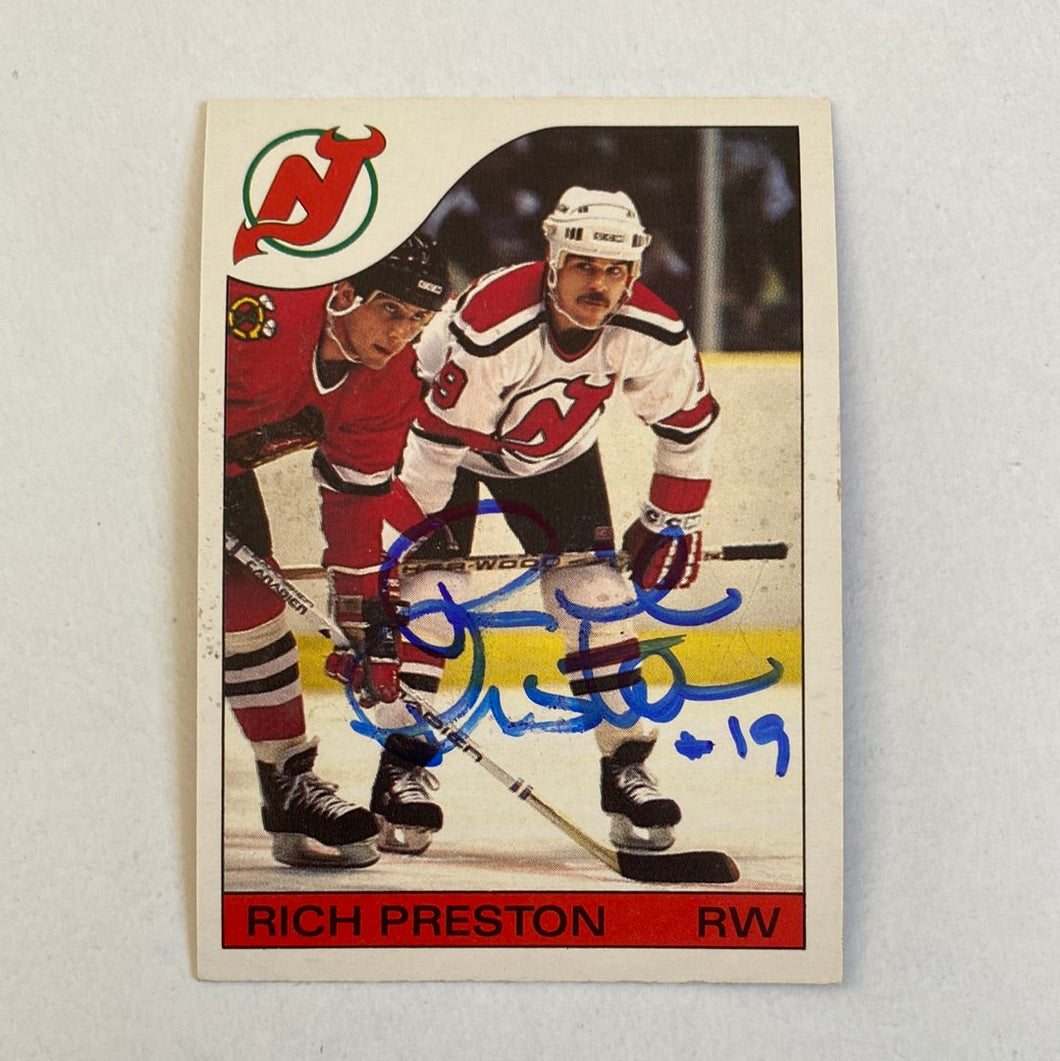 Rich Preston - Autographed Card Opc 1985-86