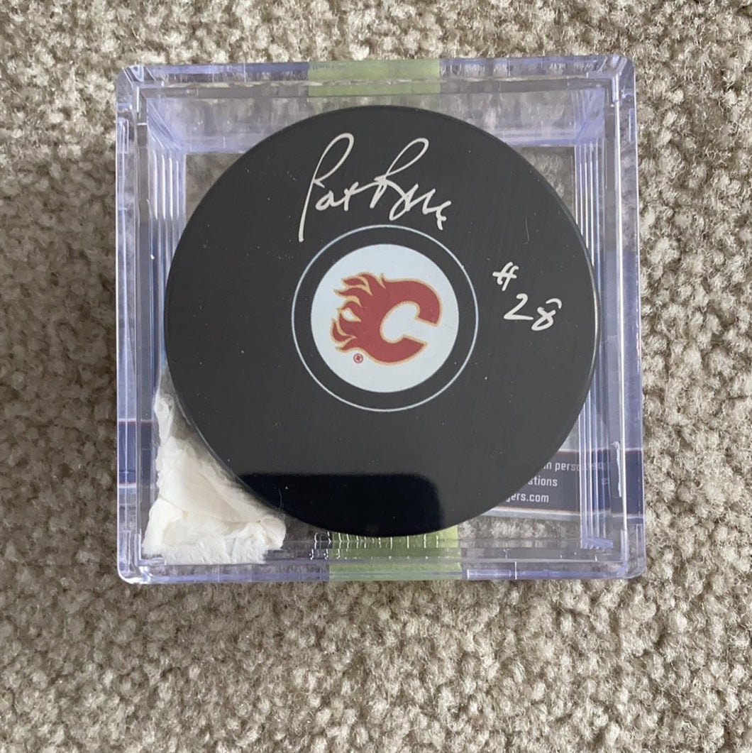 Pat Ribble - Autographed Calgary Flames Puck