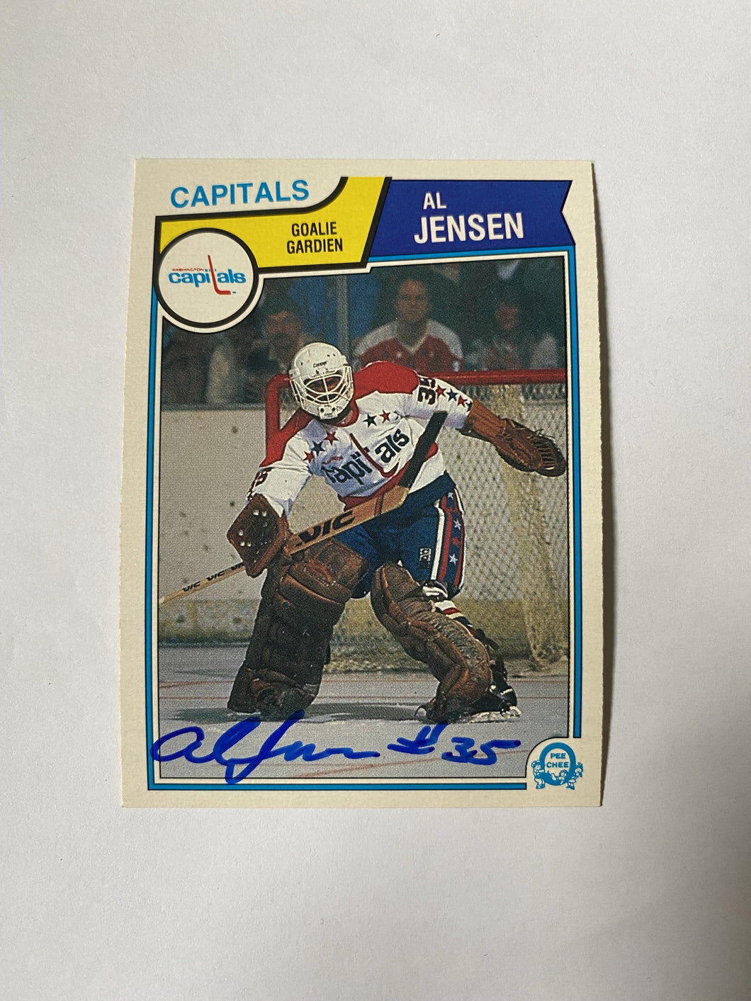 Al Jensen - Signed Card 1983-84 Opc Rookie