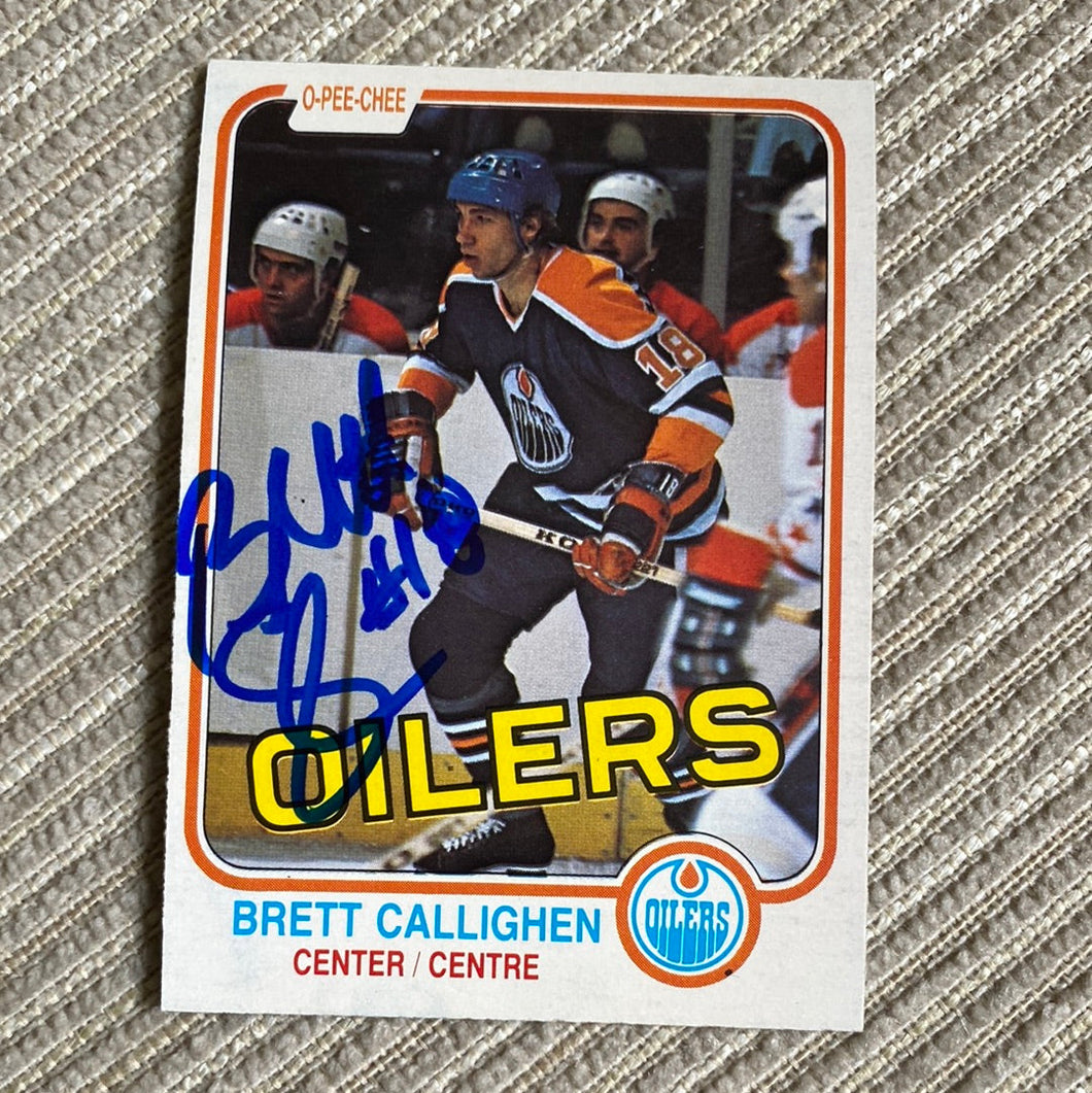 Brett Callighen - Autographed Card 1981-82 Opc