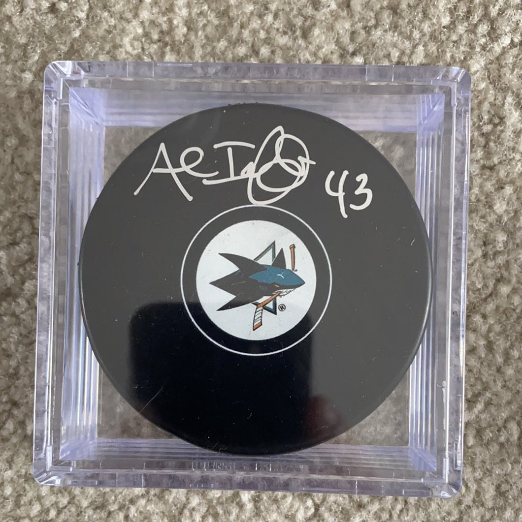 Al Iafrate - Autographed San Jose Sharks Puck