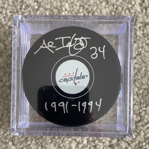 Al Iafrate - Autographed Washington Capitals Puck