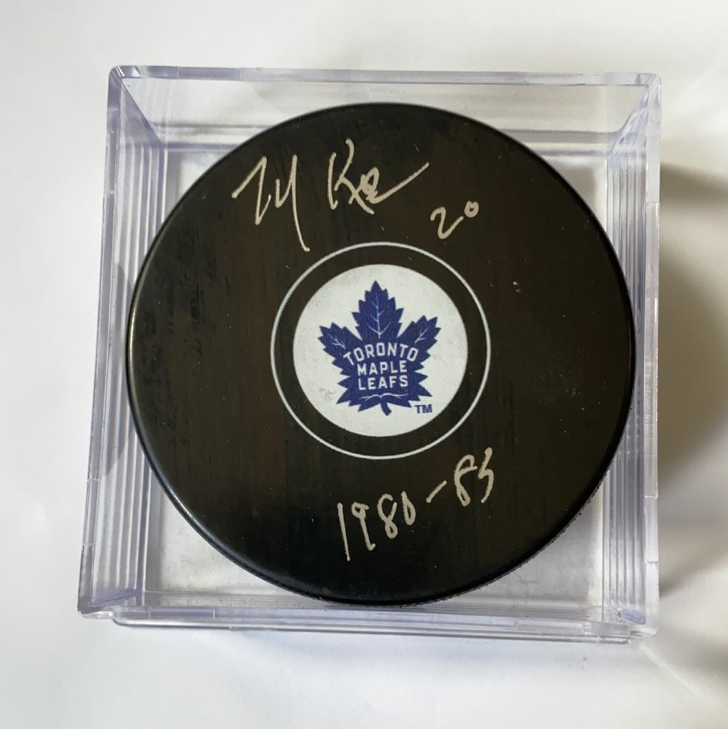 Mike Kaszycki - Autographed Puck Toronto Maple Leafs