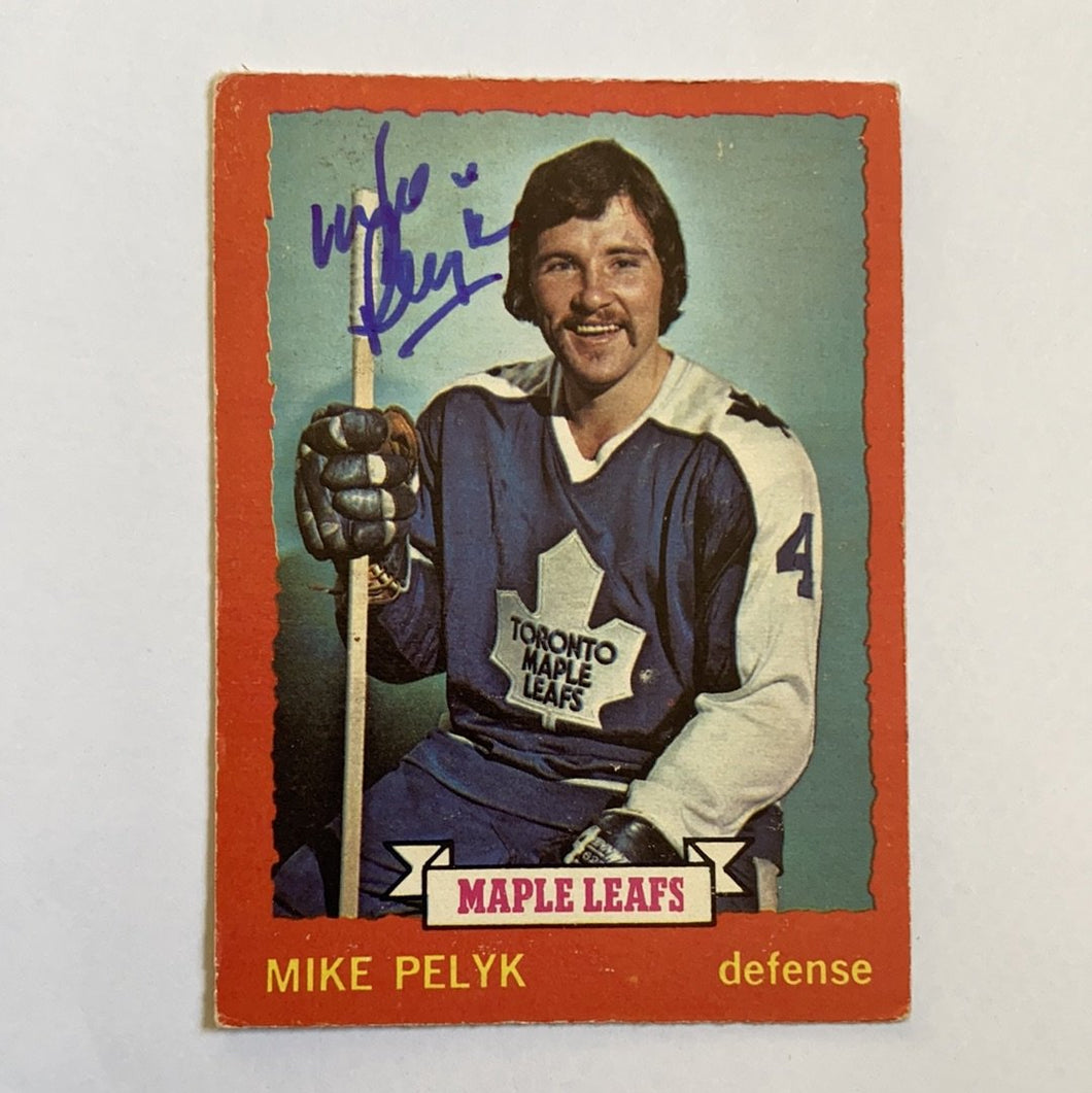 Mike Pelyk - Autographed Card 1973-74 Opc