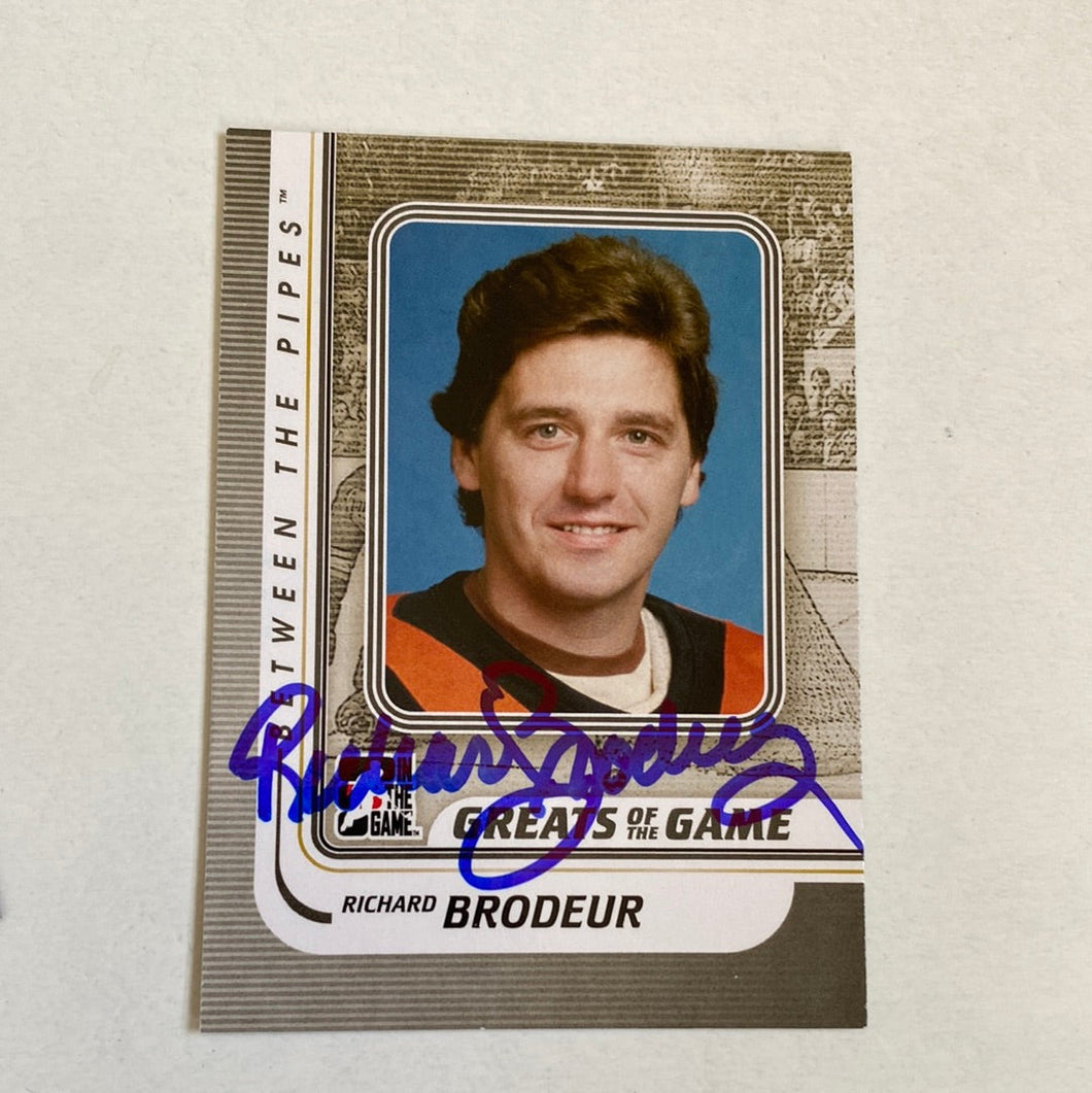 Richard Brodeur - Autographed Card Between The Pipes 2011