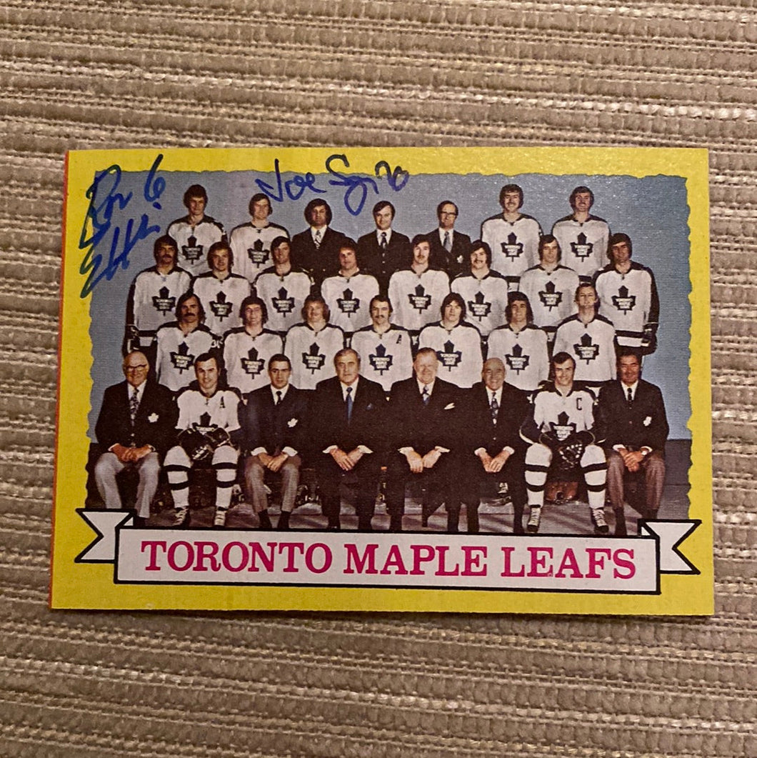 Ron Ellis And Joe Sgro Autographed Card - Toronto Maple Leafs Team Is In Good Condition