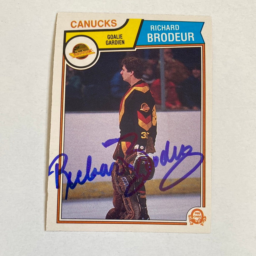 Richard Brodeur - Autographed Card Opc 1983-84