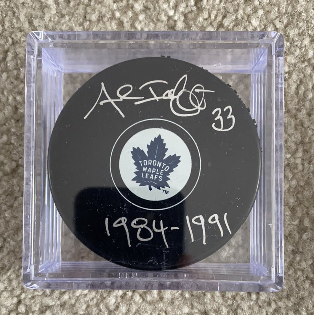 Al Iafrate - Autographed Toronto Maple Leafs Puck