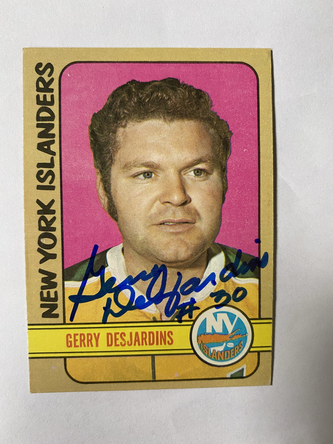 Gerry Desjardins - Autographed Card Topps 1972-73