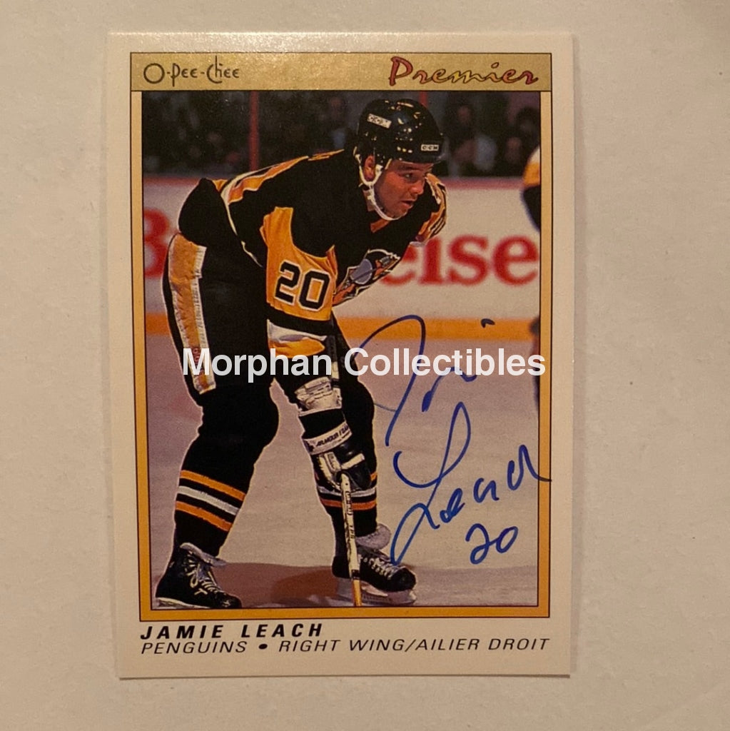 Jamie Leach - Autographed Card 1991 Opc Premier
