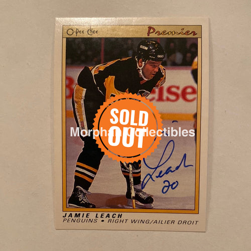Jamie Leach - Autographed Card 1991 Opc Premier