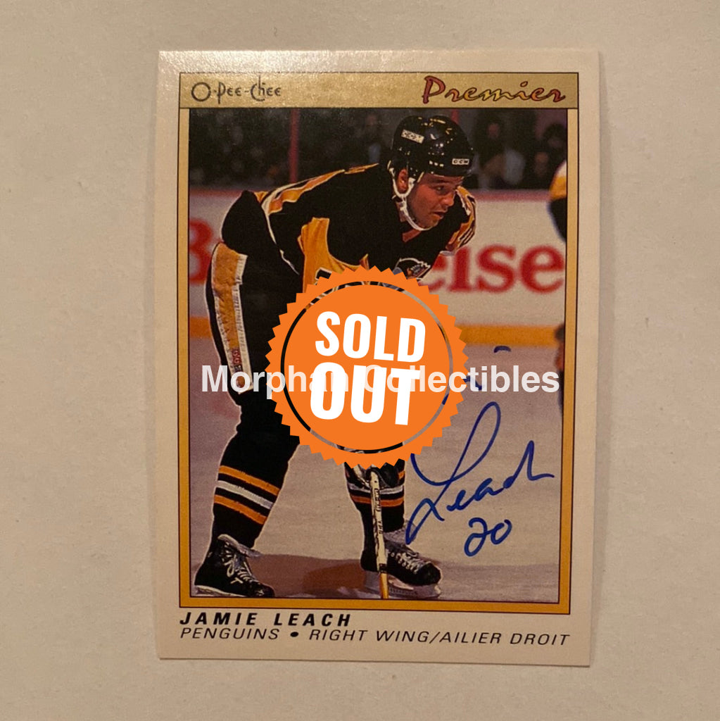 Jamie Leach - Autographed Card 1991 Opc Premier